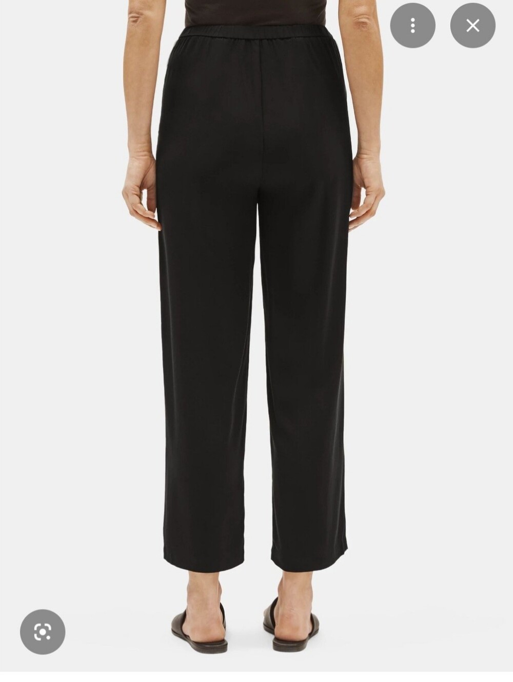 100% Silk Side ZipWomen's Black Straight Leg Pants